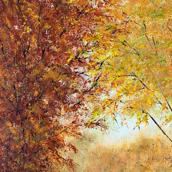 Shades of Autumn, 11 x 14 Acrylic Painting, Fall Theme Landscape Artwork - Picture 4 of 9